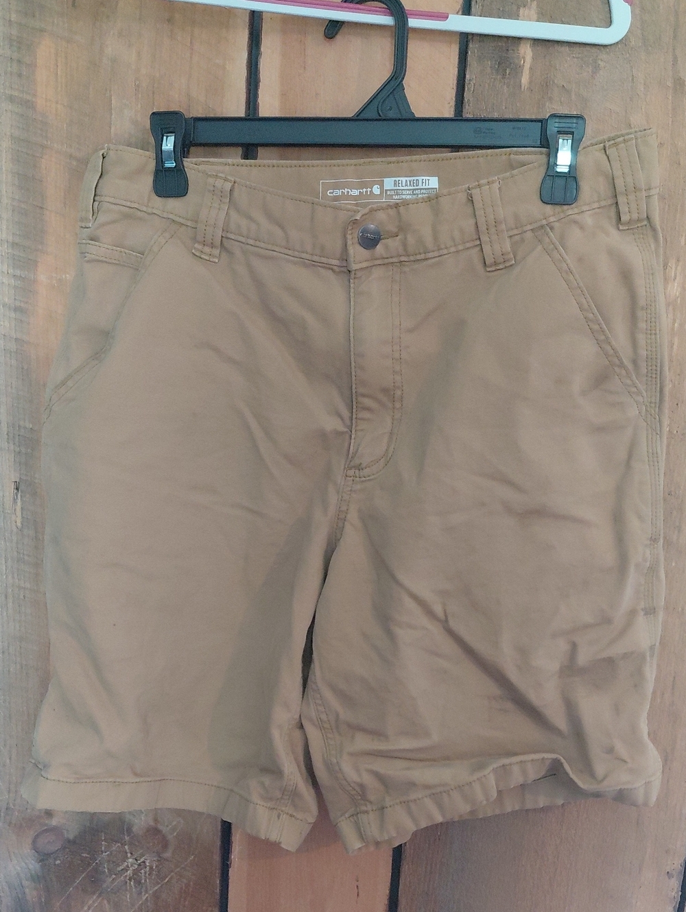 Carhartt Men's Tan Relaxed Fit Flat Front Shorts, Need Love
